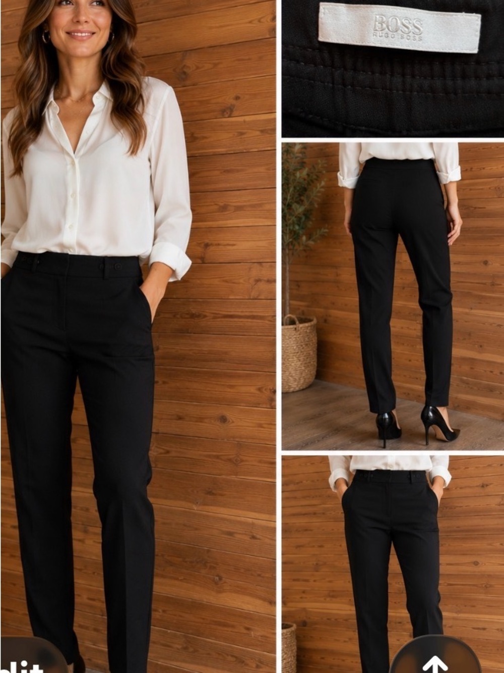 BOSS Black Straight-Leg Tailored Trousers